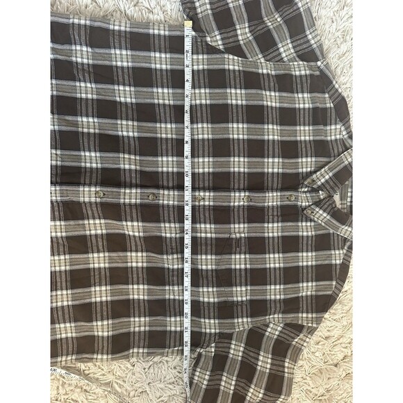 Vintage 80s 90s River Traders Flannel Shirt Brown Plaid Cotton Men’s Large - Picture 5 of 5